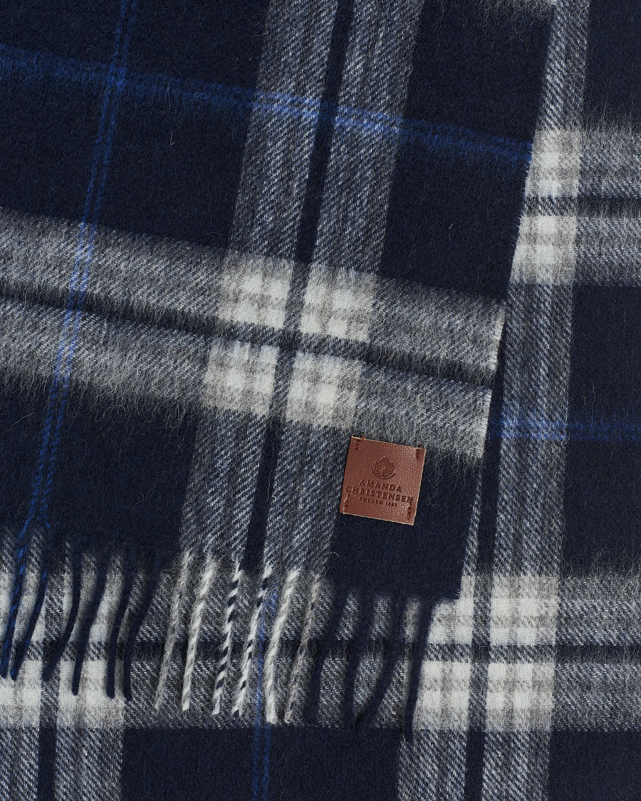 Herren | Schals | Amanda Christensen | Wool Check Scarf Blue