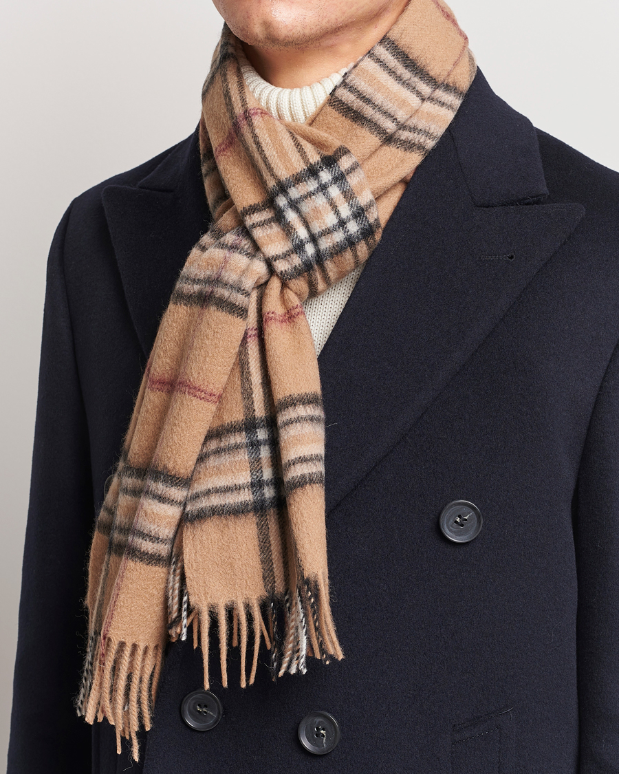 Herren | Schals | Amanda Christensen | Wool Check Scarf Beige