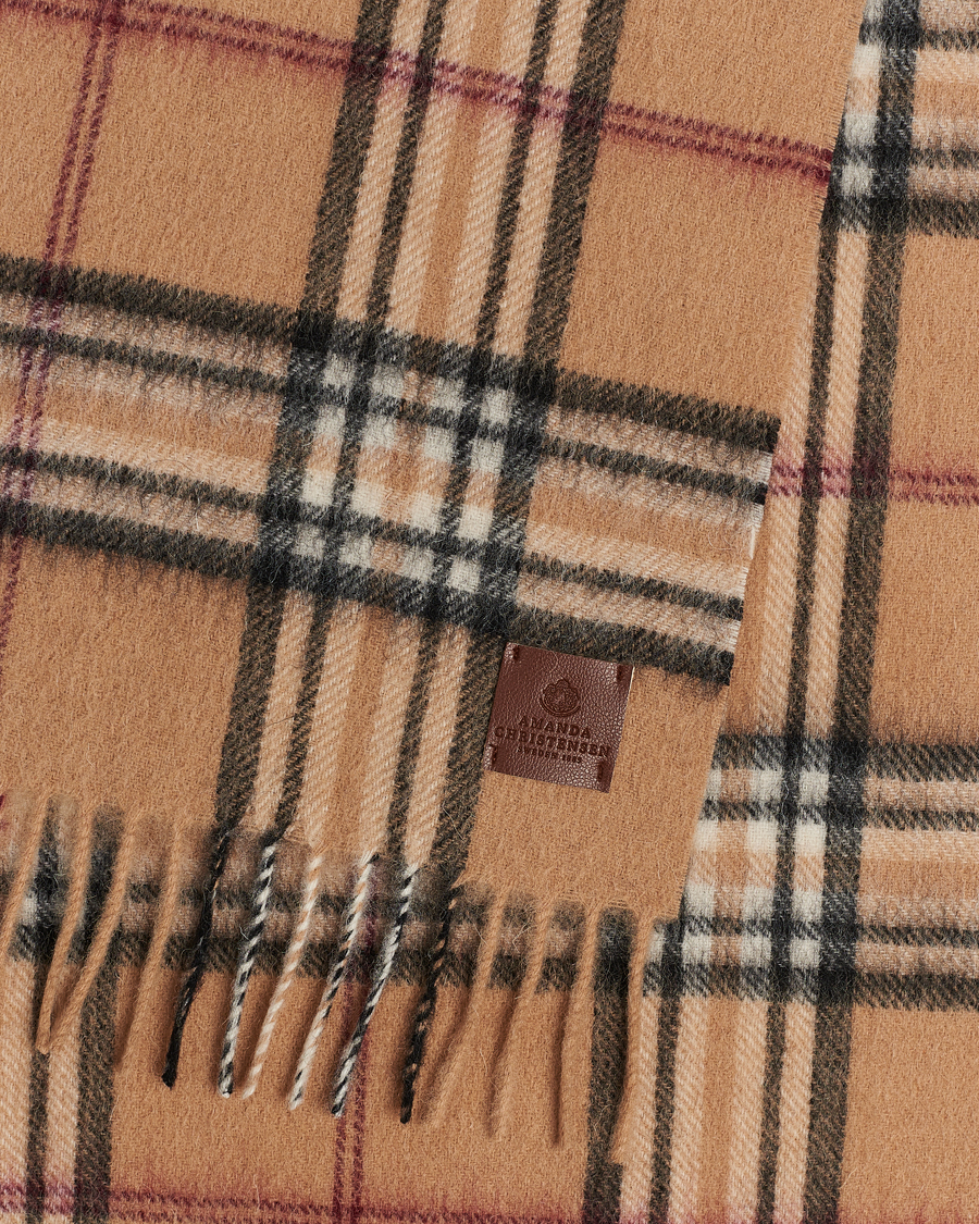 Herren | Schals | Amanda Christensen | Wool Check Scarf Beige