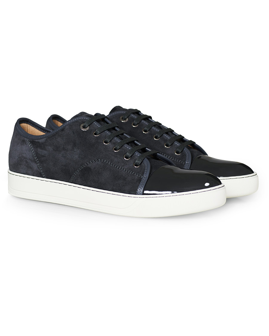 Herren | Lanvin Patent Captoe Sneaker Grey Suede | Lanvin | Patent Captoe Sneaker Grey Suede