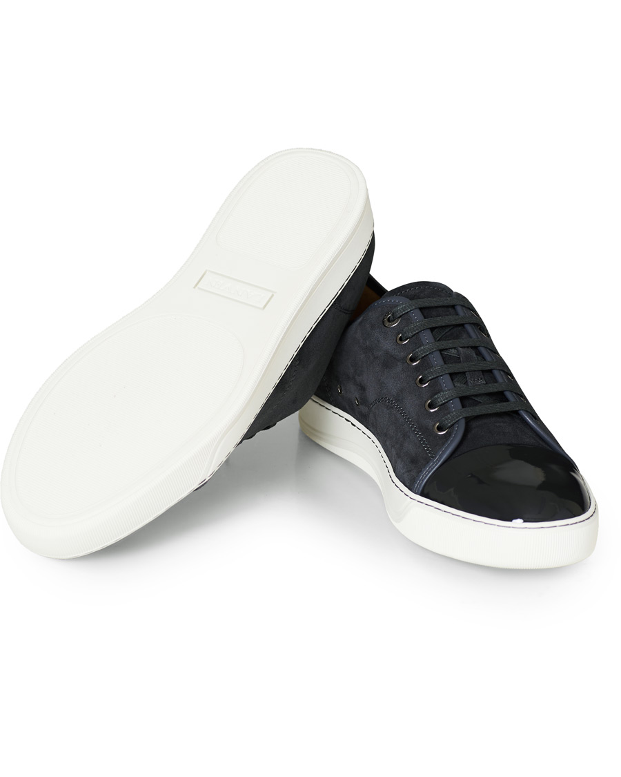 Herren | Lanvin Patent Captoe Sneaker Grey Suede | Lanvin | Patent Captoe Sneaker Grey Suede