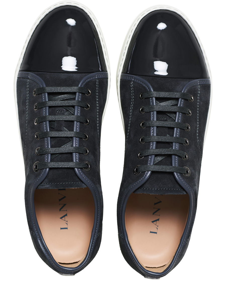 Herren | Lanvin Patent Captoe Sneaker Grey Suede | Lanvin | Patent Captoe Sneaker Grey Suede