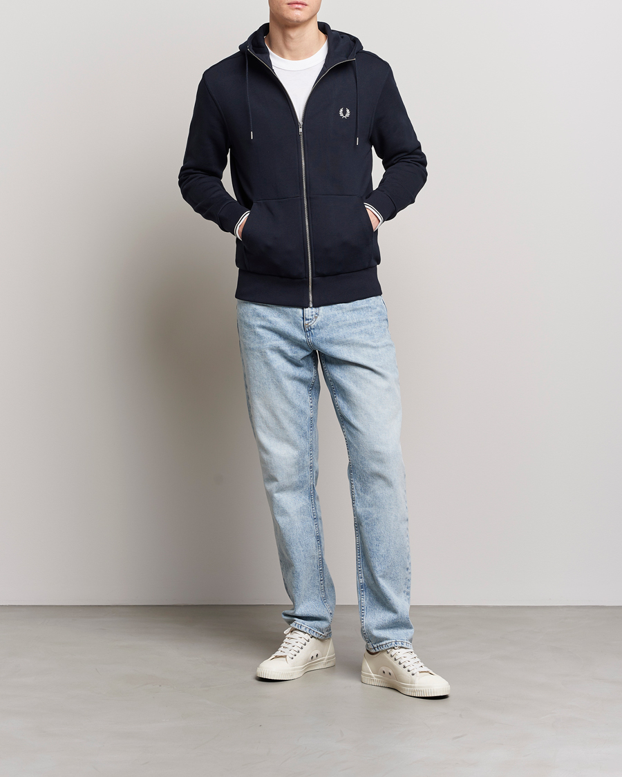 Herren | Pullover | Fred Perry | Full Zip Hooded Sweatshirt Navy