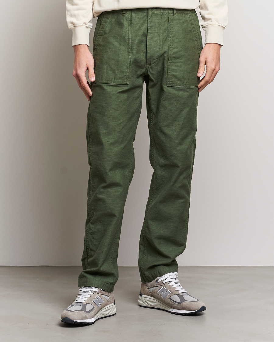 Herren | Chinos | orSlow | Slim Fit Original Sateen Fatigue Pants Green