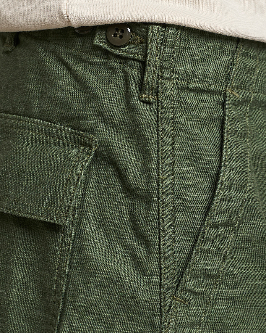 Herren | Hosen | orSlow | Slim Fit Original Sateen Fatigue Pants Green