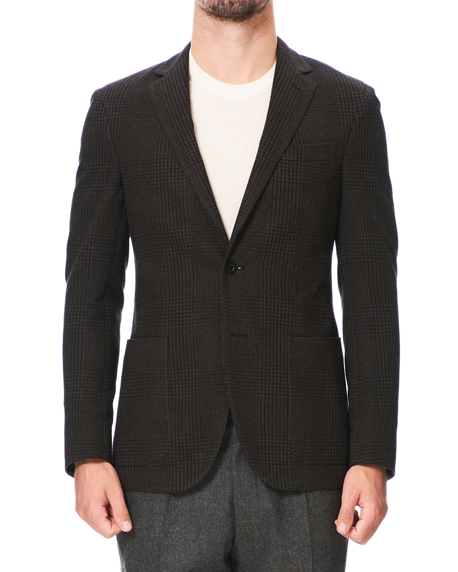 Herren | Sakkos | The Gigi | Degas Wool Blend Check Blazer Dark Brown