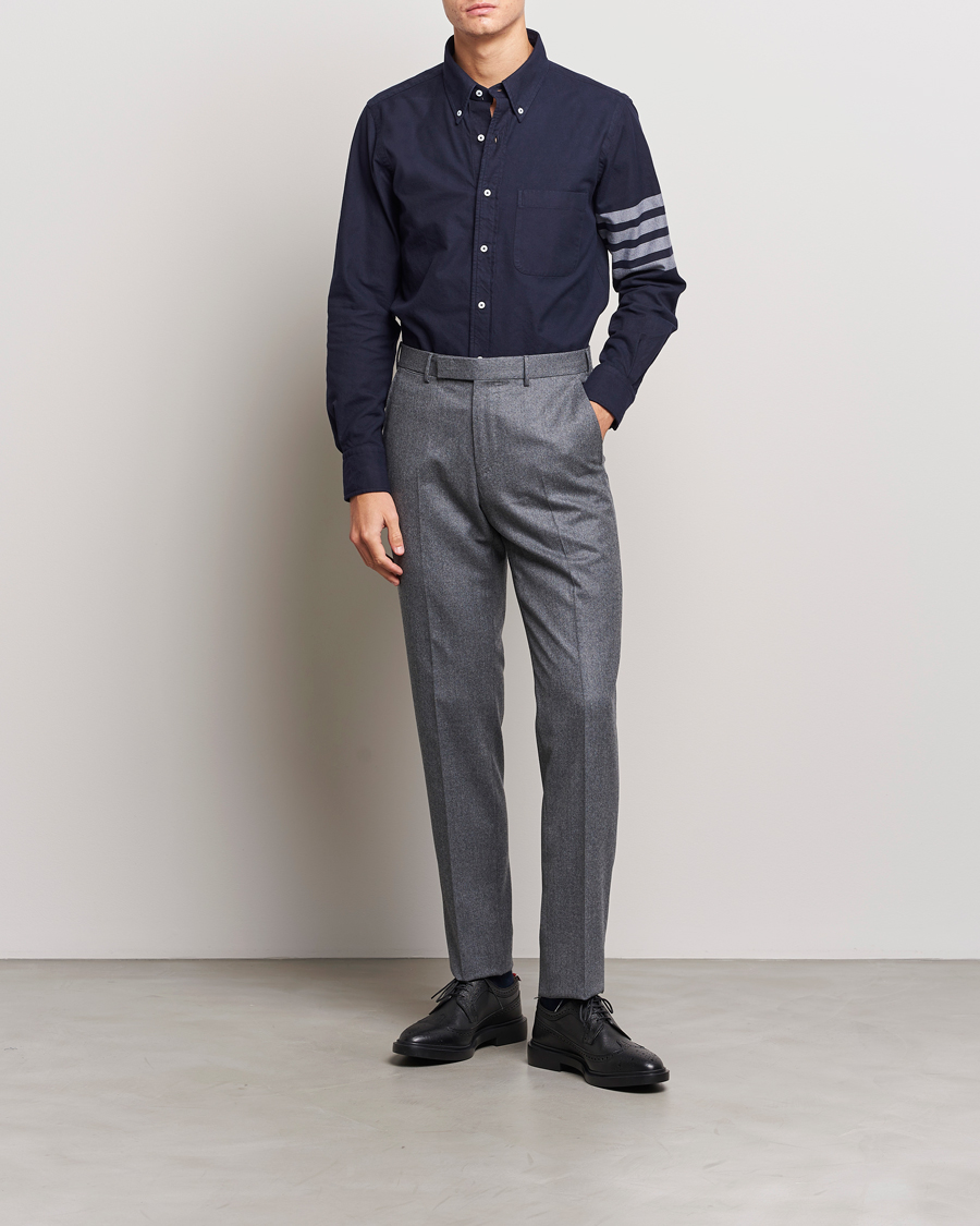 Herren | Hemden | Thom Browne | 4 Bar Flannel Shirt Navy