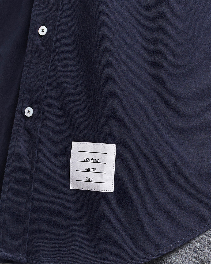 Herren | Hemden | Thom Browne | 4 Bar Flannel Shirt Navy