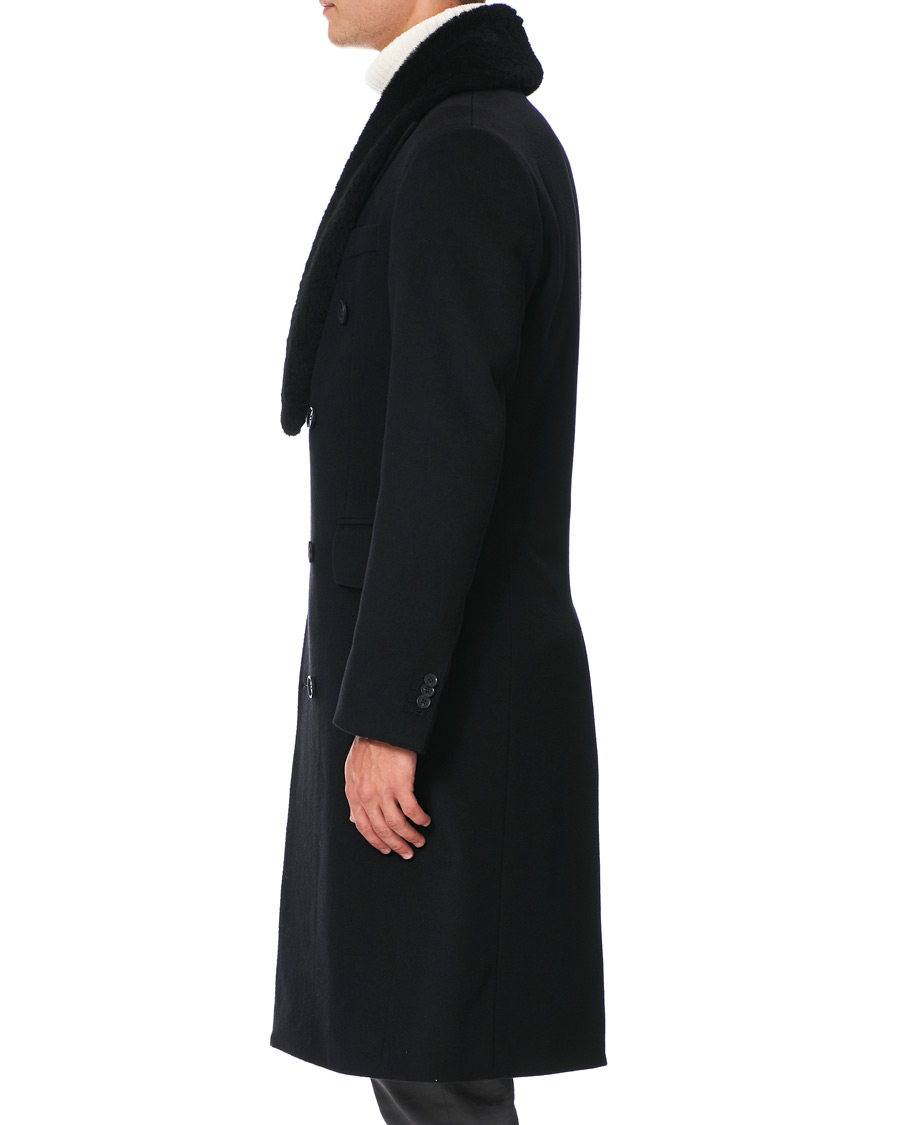 Herren | Jacken | Oscar Jacobson | Pekka DB Sherling Collar Coat Black
