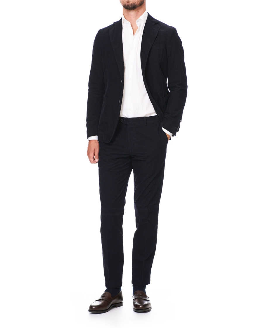 Herren | Hosen | Oscar Jacobson | Denz Baby Cord Trousers Navy
