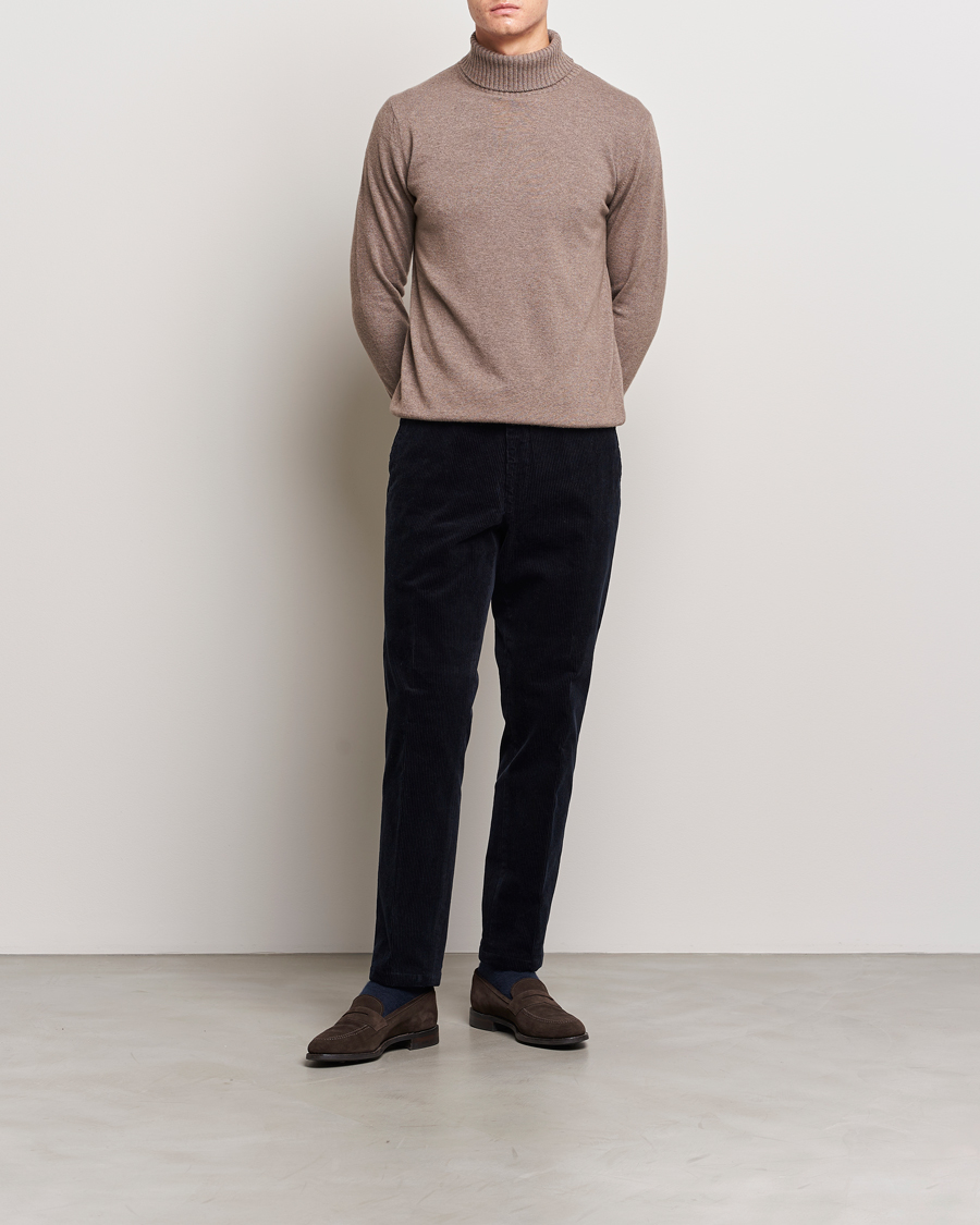 Herren | Pullover | Oscar Jacobson | Salim Wool/Cashmere Rollneck Light Brown
