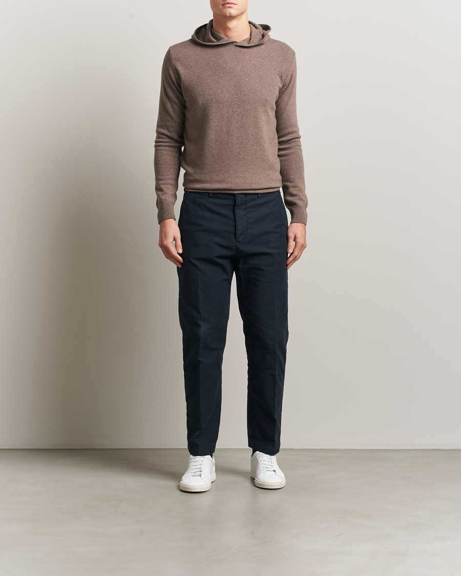 Herren | Pullover | Oscar Jacobson | Pascal Wool/Cashmere Hoodie Light Brown
