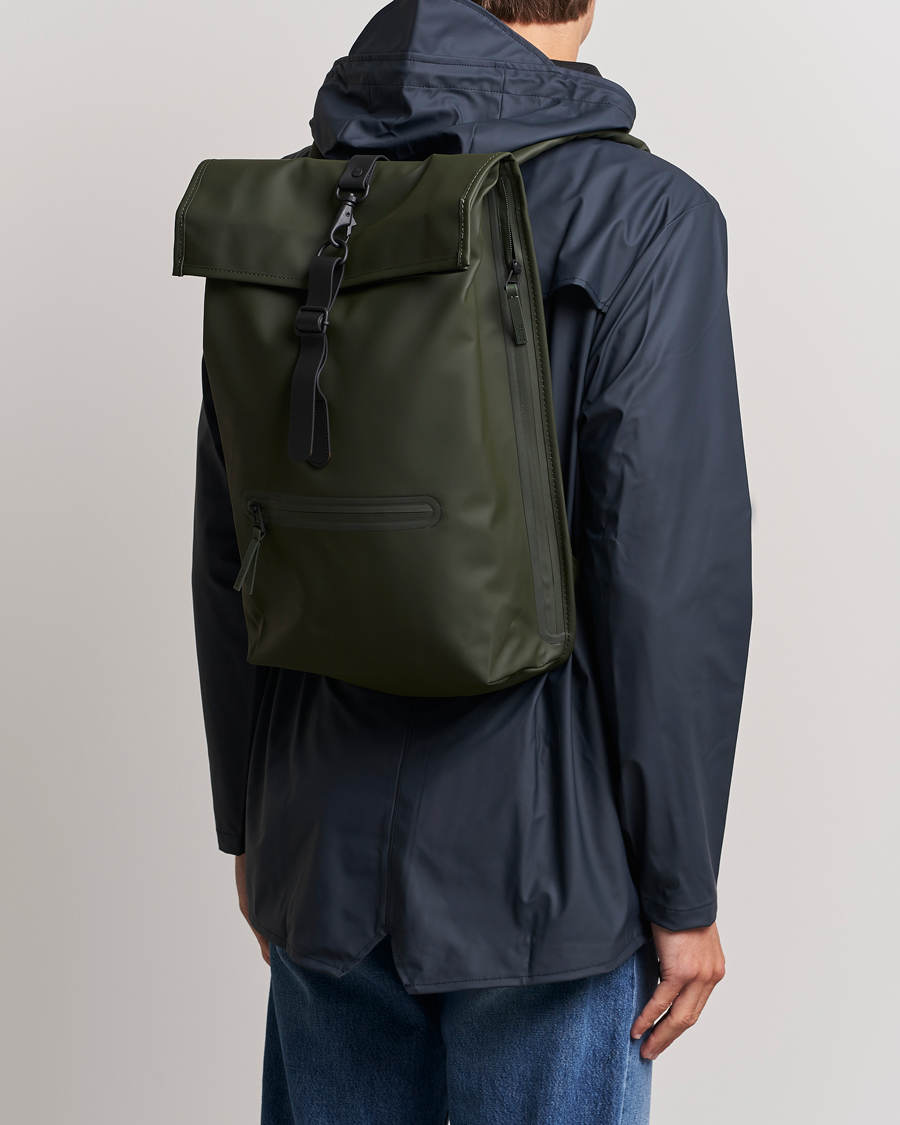 Herren | RAINS Rolltop Rucksack Green | RAINS | Rolltop Rucksack Green