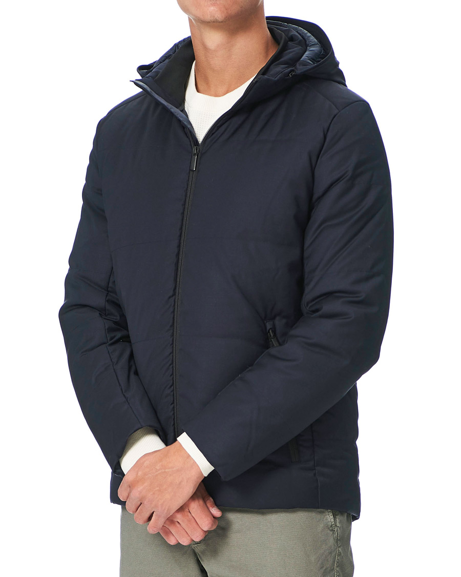 Herren | Minimalistische Jacken | UBR | Oxygen Down Savile Jacket Dark Navy Wool