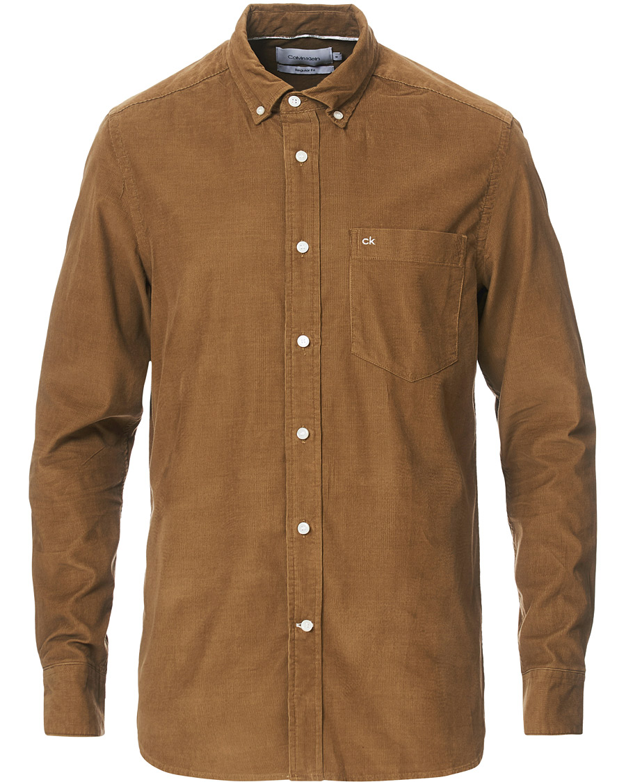 Herren | Hemden | Calvin Klein | Fine Corduroy Button Down Shirt Caramel