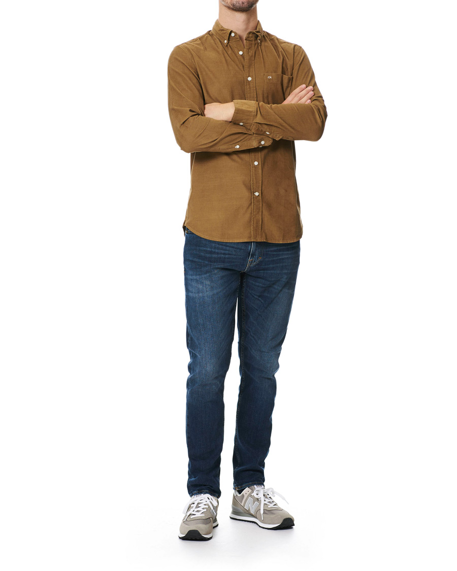 Herren | Hemden | Calvin Klein | Fine Corduroy Button Down Shirt Caramel