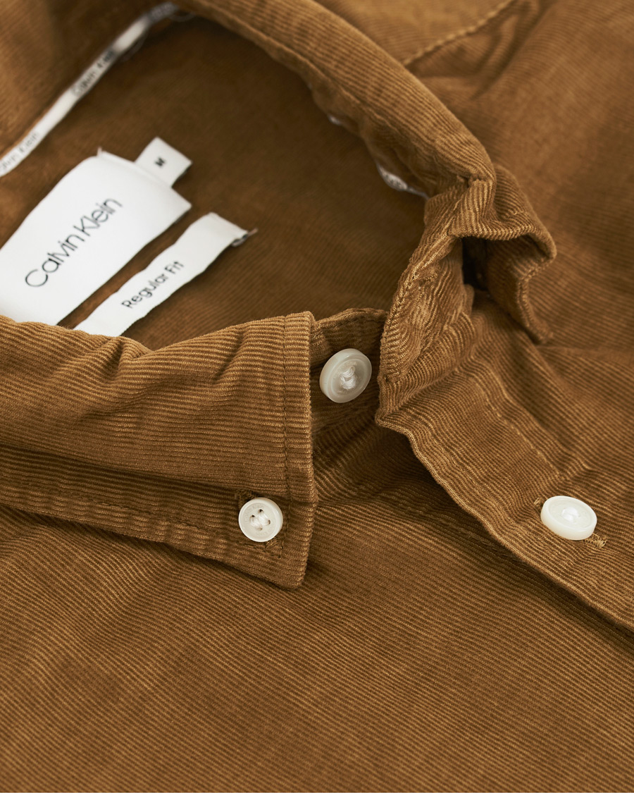 Herren | Hemden | Calvin Klein | Fine Corduroy Button Down Shirt Caramel