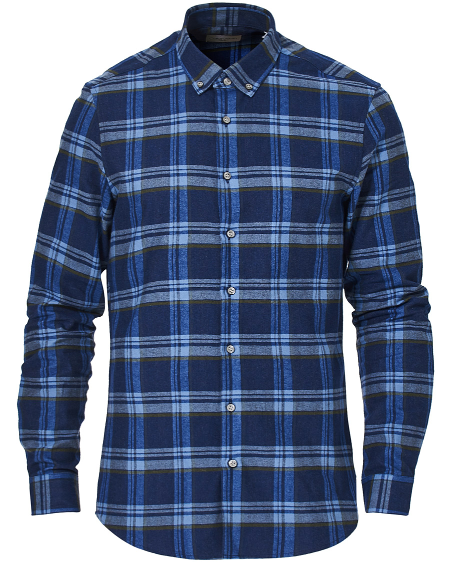 Herren | Hemden | Calvin Klein | Slim Fit Soft Touch Check Shirt Blue