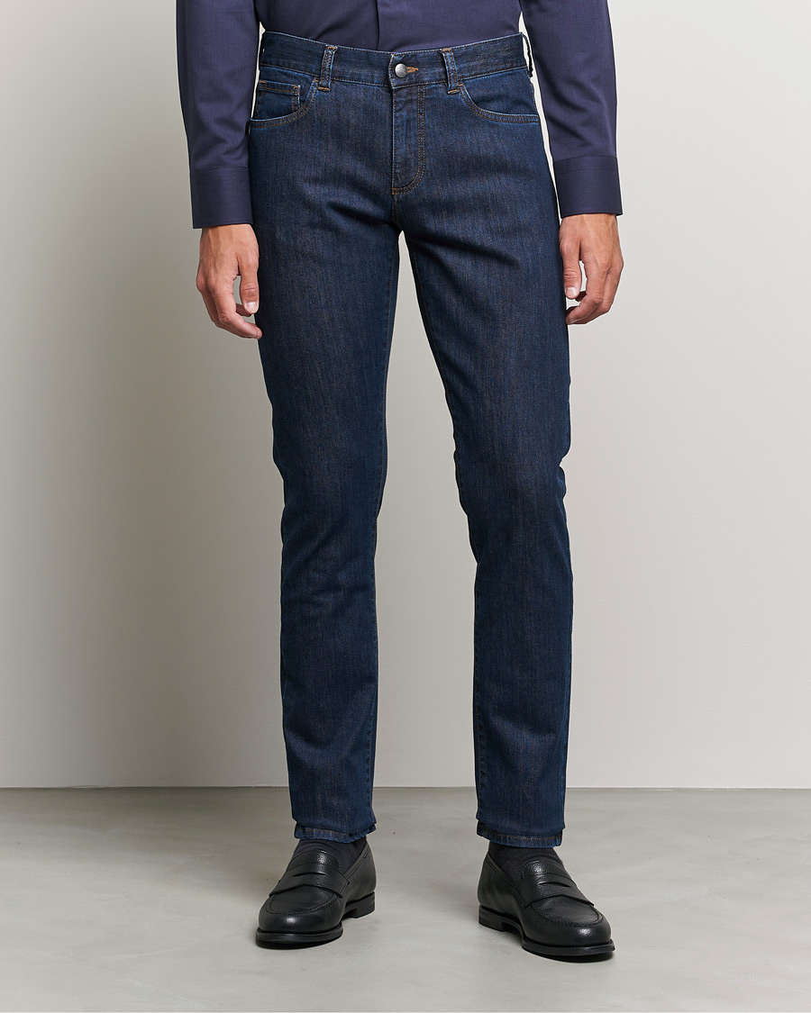 Herren | 30% sale | Canali | Slim Fit Stretch Jeans Dark Blue Wash