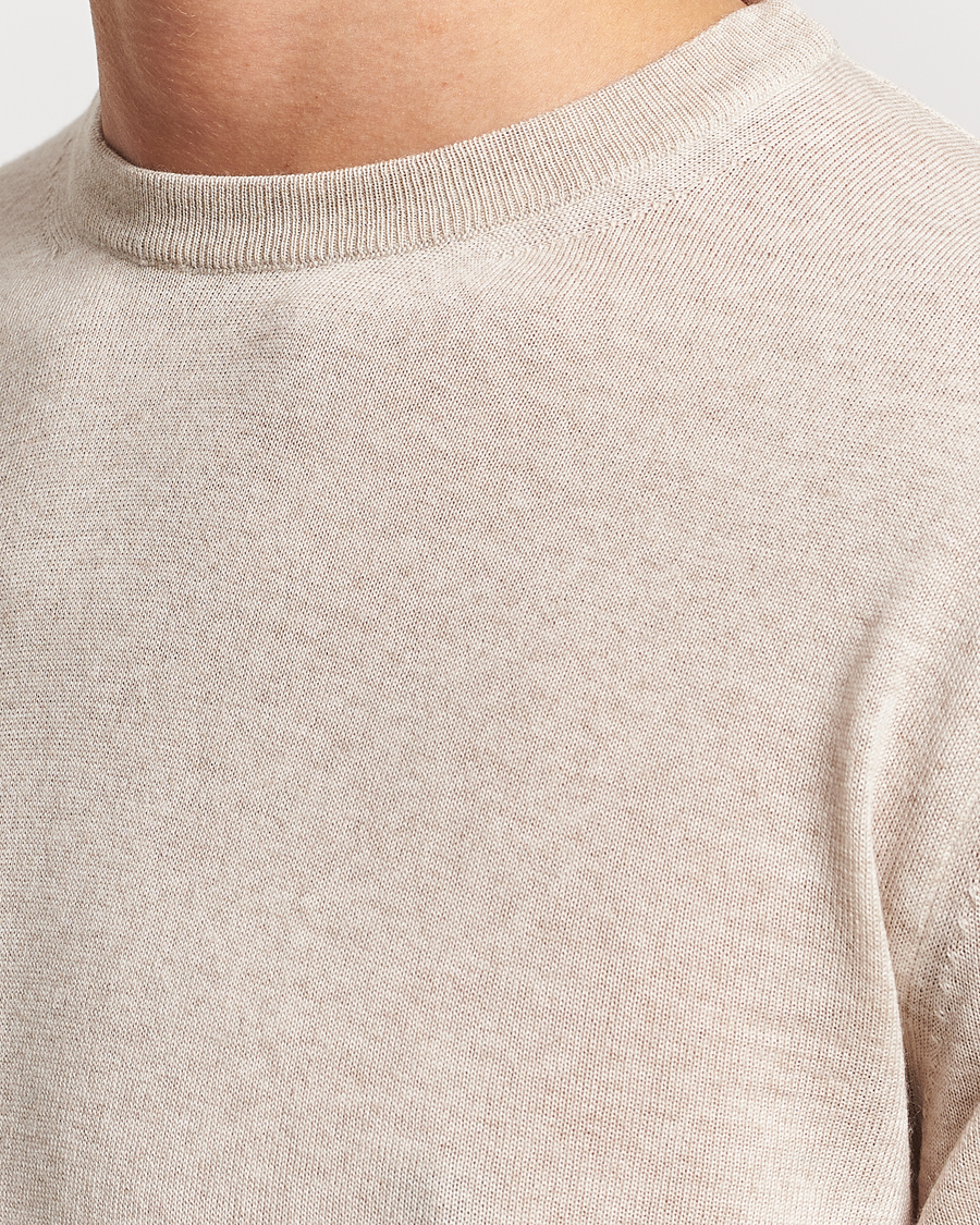 Herren | Pullover | Canali | Merino Wool Crew Neck Light Beige