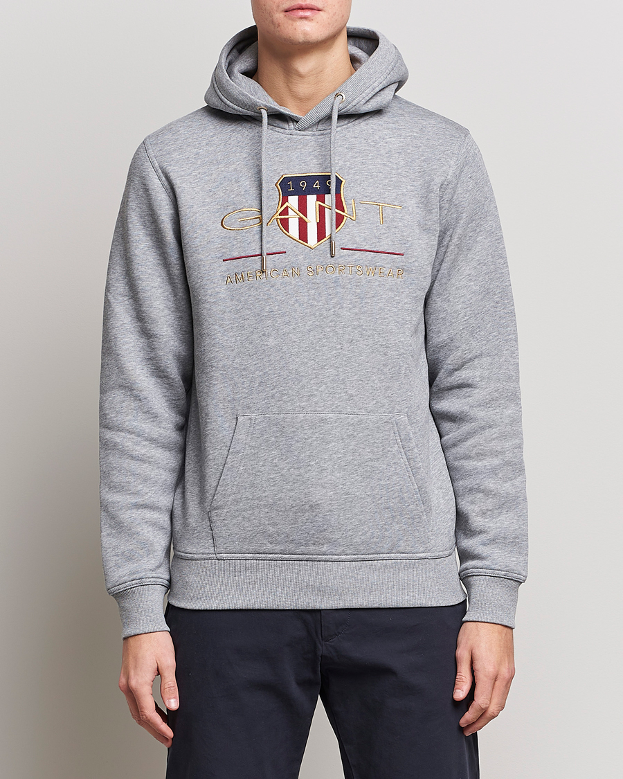 Herren | Pullover | GANT | Archive Shield Hoodie Grey Melange