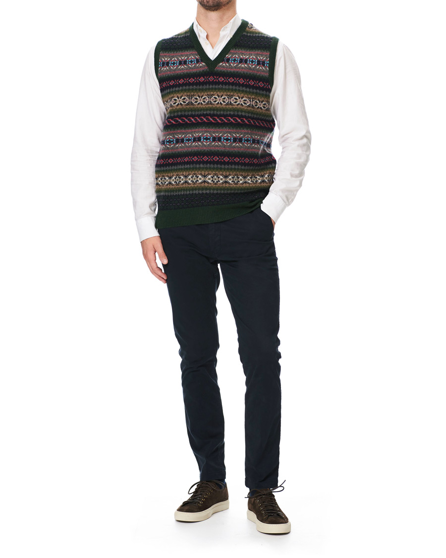 Herren | Pullover | Gant | Holiday Fairisle Slipover Tartan Green