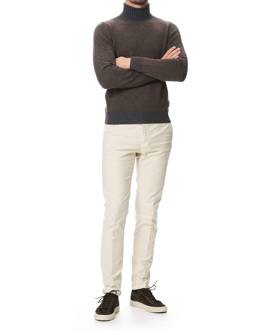 Herren | Hosen | Incotex | Slim Fit Garment Dyed Washed Slacks Off White