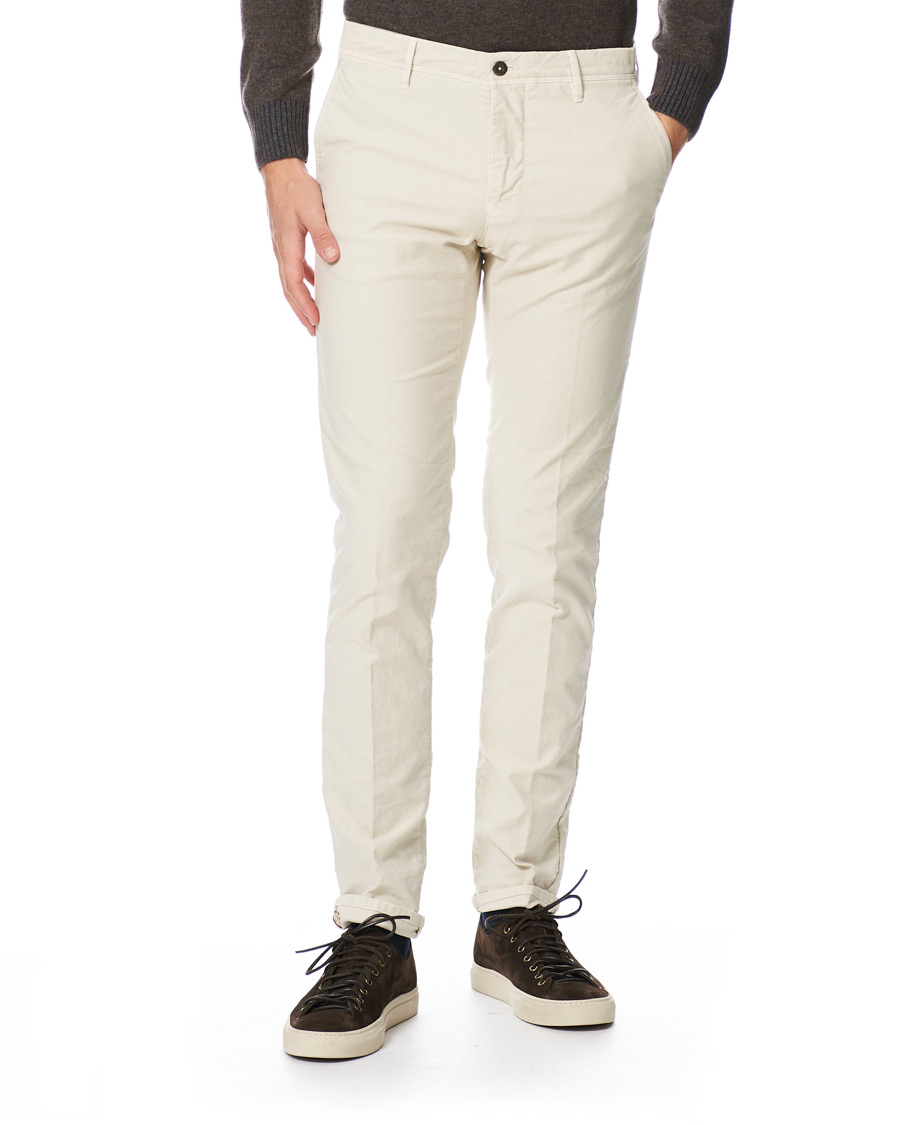 Herren | Hosen | Incotex | Slim Fit Garment Dyed Washed Slacks Off White