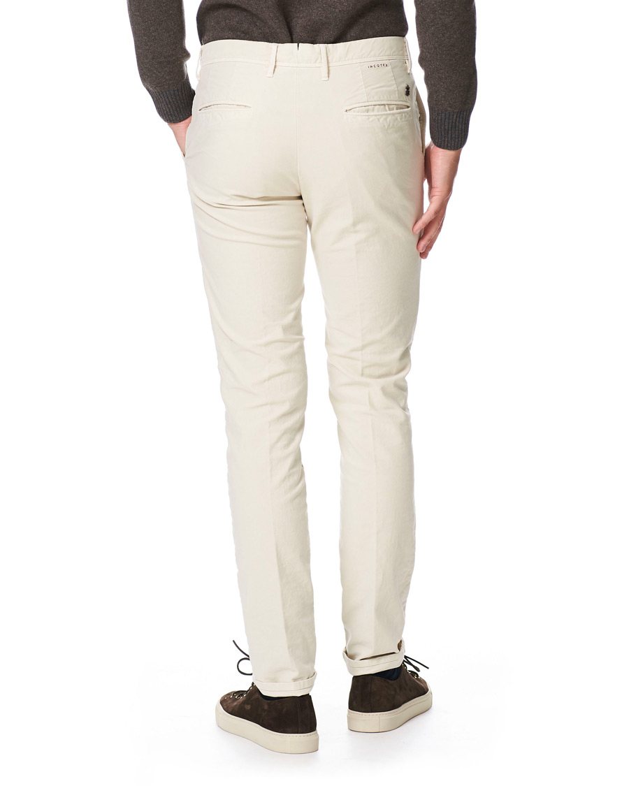 Herren | Hosen | Incotex | Slim Fit Garment Dyed Washed Slacks Off White