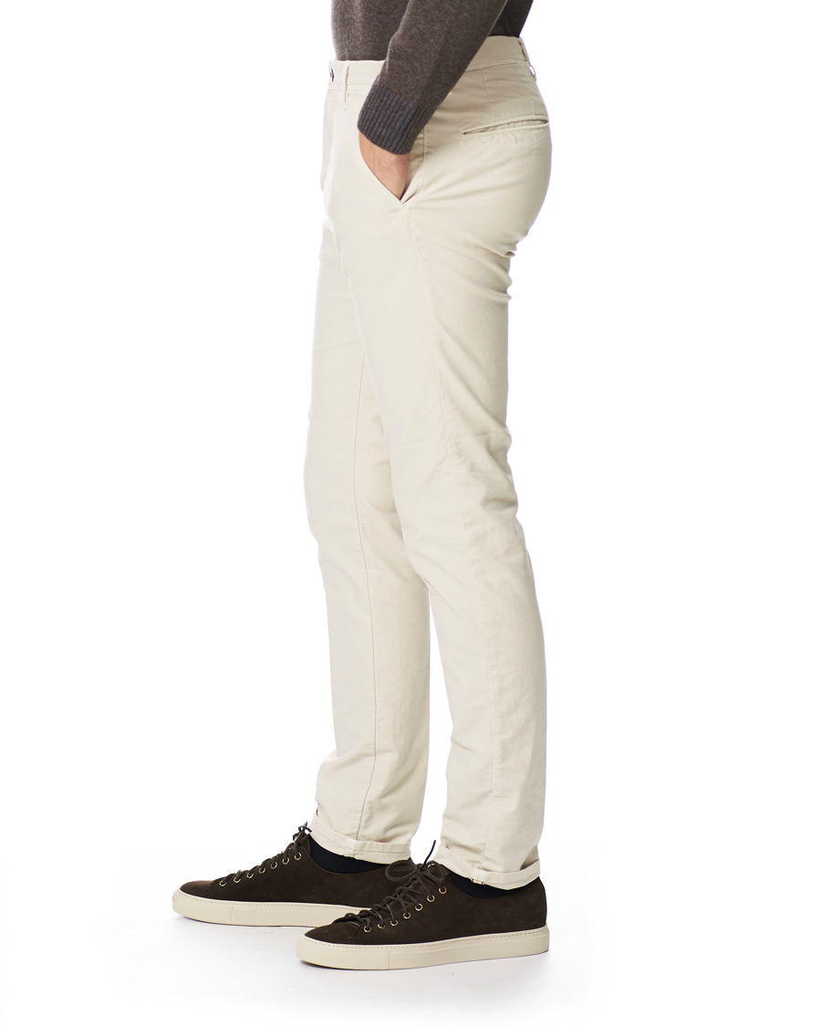 Herren | Hosen | Incotex | Slim Fit Garment Dyed Washed Slacks Off White