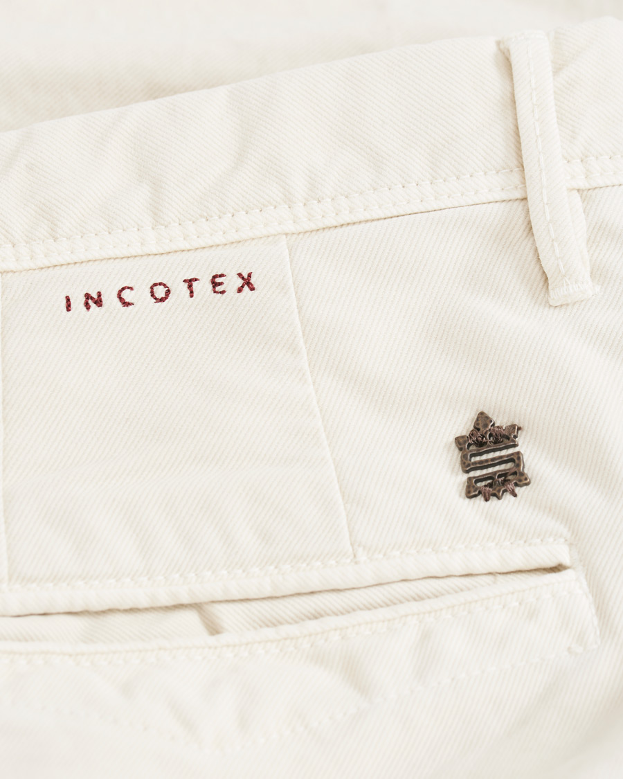 Herren | Hosen | Incotex | Slim Fit Garment Dyed Washed Slacks Off White