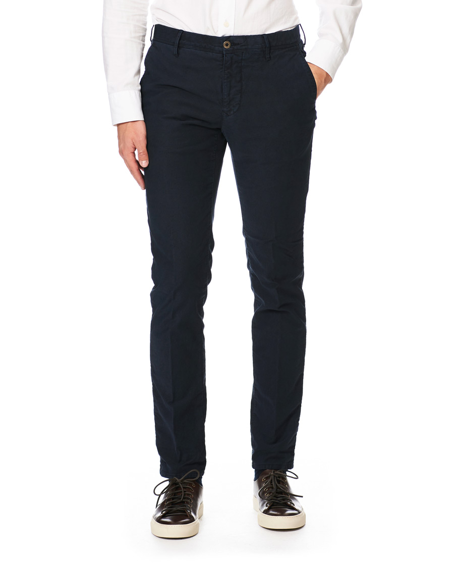 Herren | Hosen | Incotex | Slim Fit Garment Dyed Washed Slacks Navy