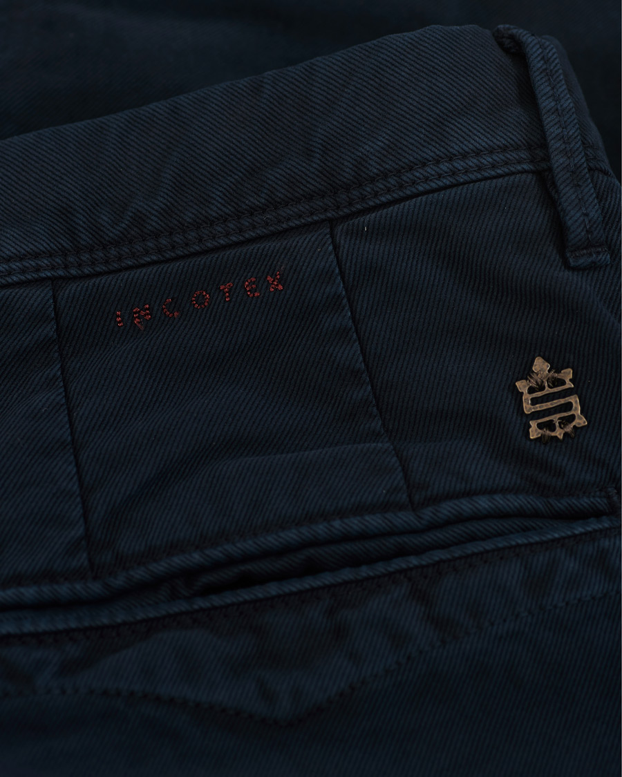 Herren | Hosen | Incotex | Slim Fit Garment Dyed Washed Slacks Navy