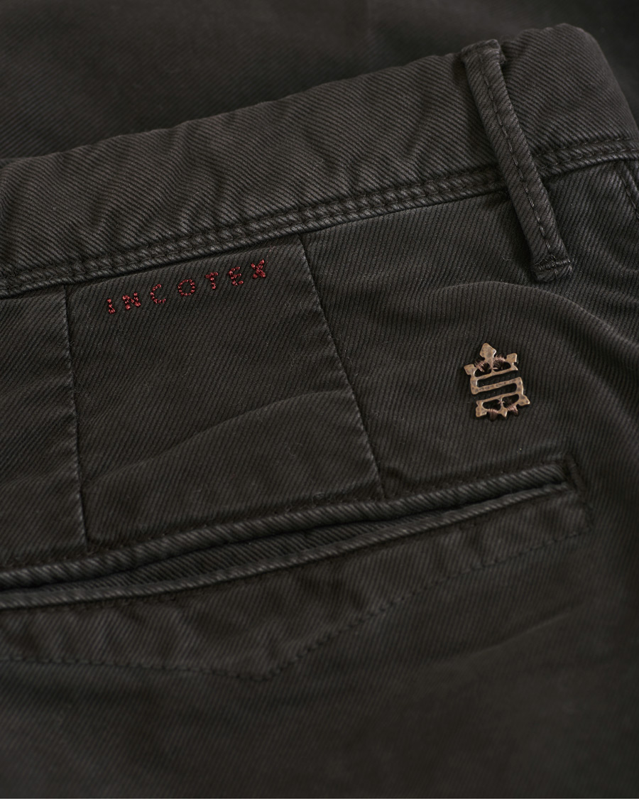 Herren | Hosen | Incotex | Slim Fit Garment Dyed Washed Slacks Black