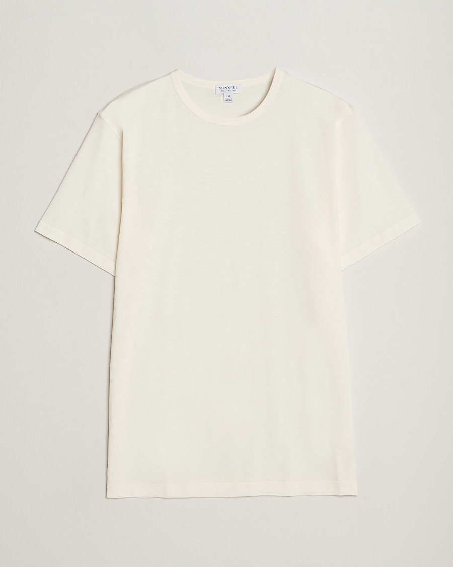 Herren | T-Shirts | Sunspel | Crew Neck Cotton Tee Archive White