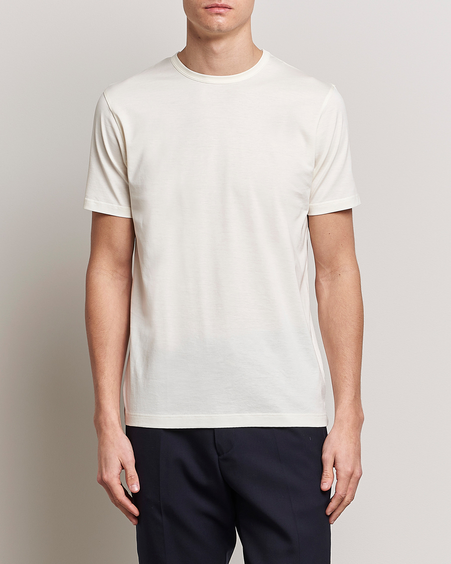 Herren | T-Shirts | Sunspel | Crew Neck Cotton Tee Archive White