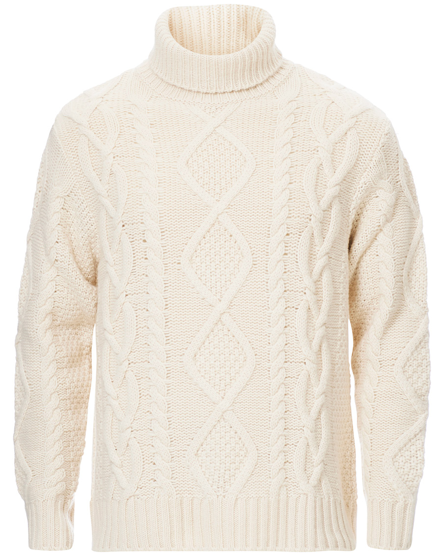 Herren | Pullover | Nudie Jeans | Didrik Braided Rollneck Dusty White