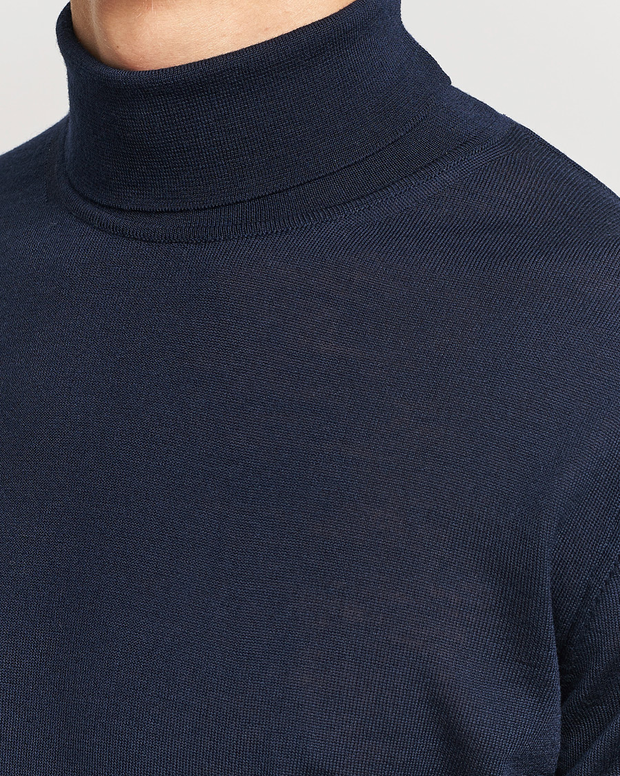 Herren | Pullover | Stenströms | Fine Merino Rollneck Navy
