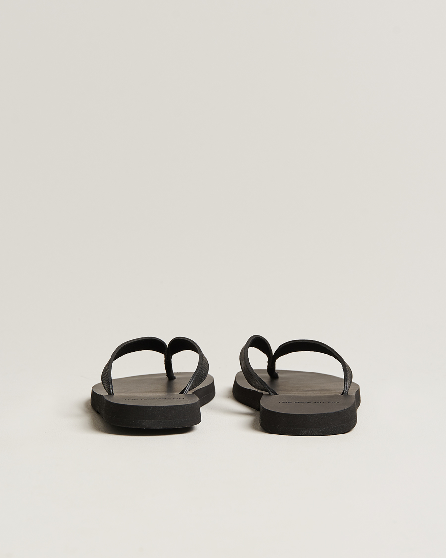 Herren | The Resort Co Saffiano Leather Flip-Flop Black | The Resort Co | Saffiano Leather Flip-Flop Black