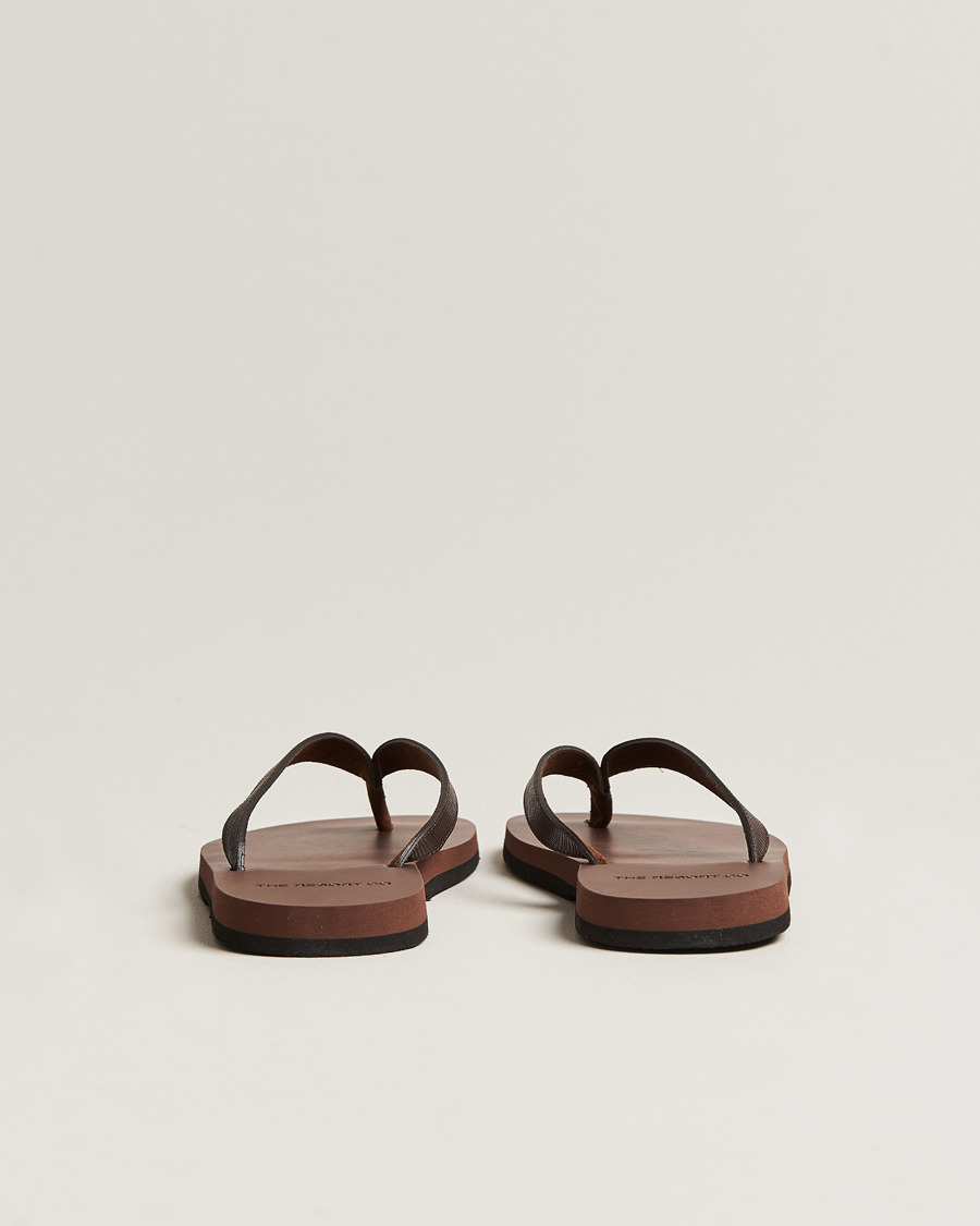 Herren | The Resort Co Saffiano Leather Flip-Flop Brown | The Resort Co | Saffiano Leather Flip-Flop Brown