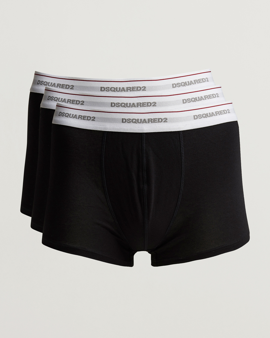 Herren | Unterwäsche | Dsquared2 | 3-Pack Cotton Stretch Trunk Black