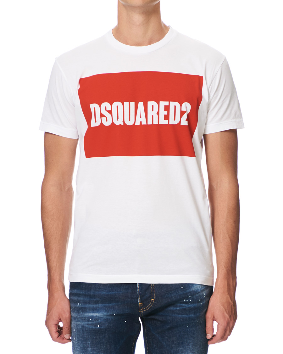 Herren | T-Shirts | Dsquared2 | Cool Fit Box Print Logo Crew Neck Tee White