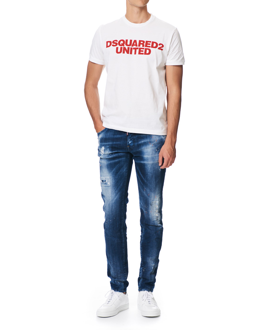 Herren | T-Shirts | Dsquared2 | Slouch Fit Logo Crew Neck Tee White