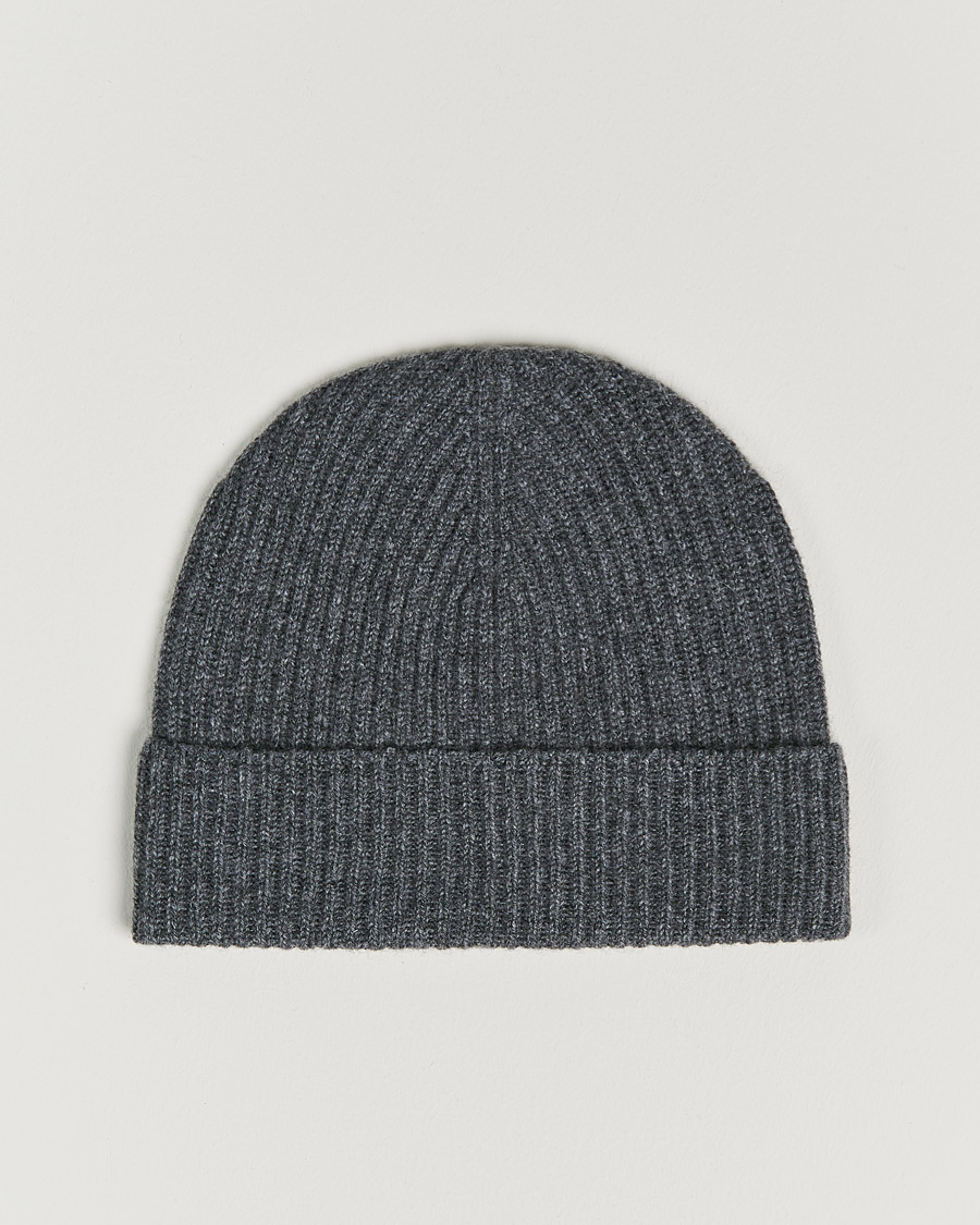 Herren | Johnstons of Elgin Cashmere Ribbed Hat Dark Granite | Johnstons of Elgin | Cashmere Ribbed Hat Dark Granite
