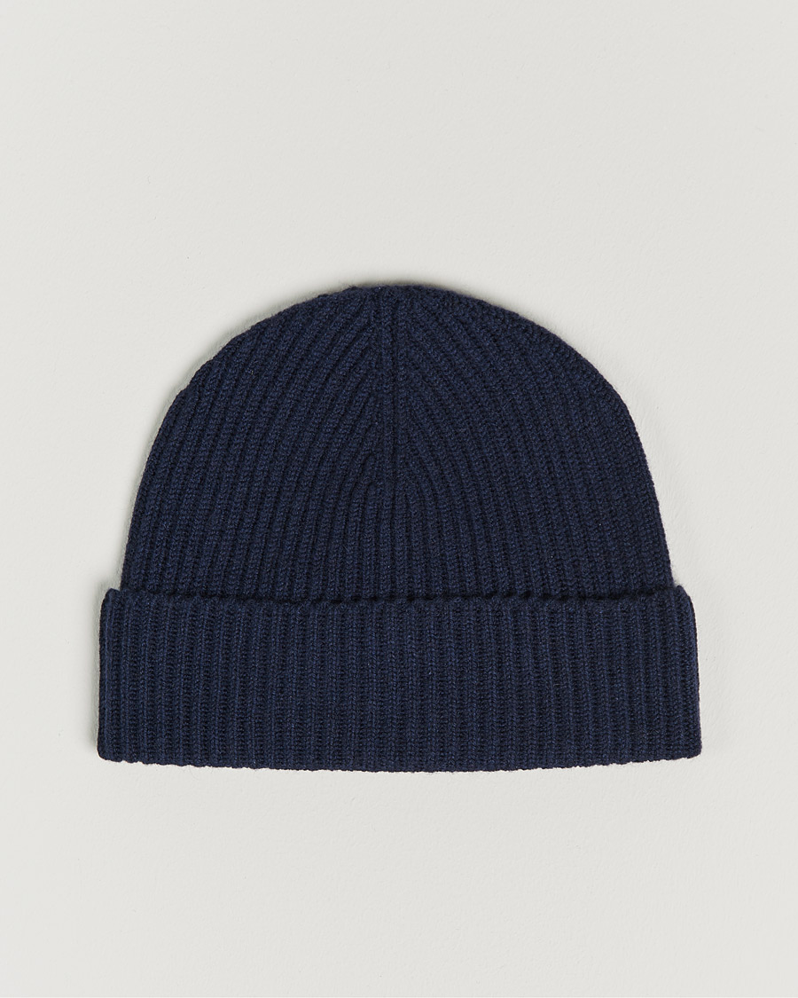 Herren | Johnstons of Elgin Cashmere Ribbed Hat Navy | Johnstons of Elgin | Cashmere Ribbed Hat Navy