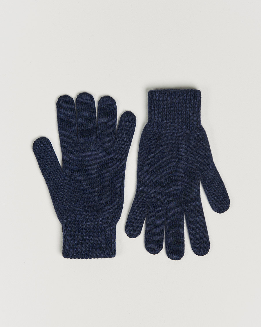 Herren | Johnstons of Elgin Knitted Cashmere Gloves Navy | Johnstons of Elgin | Knitted Cashmere Gloves Navy