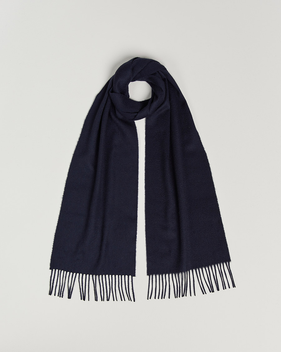 Herren | Johnstons of Elgin Cashmere Scarf Dark Navy | Johnstons of Elgin | Cashmere Scarf Dark Navy