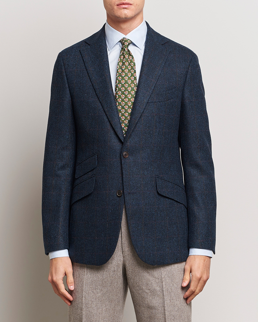 Herren | Sakkos | Walker Slater | Edward Lambswool Windowpane Blazer Navy