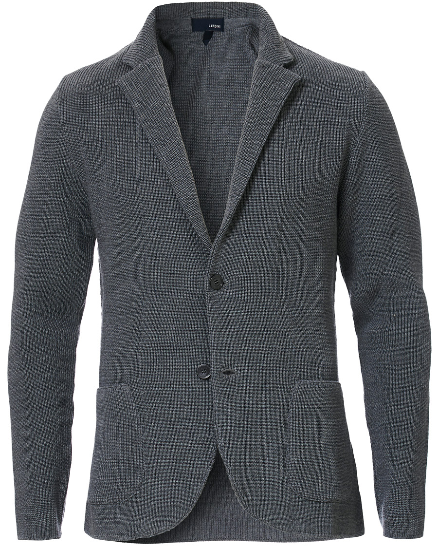Herren | Sakkos | Lardini | Knitted Wool Blazer Grey