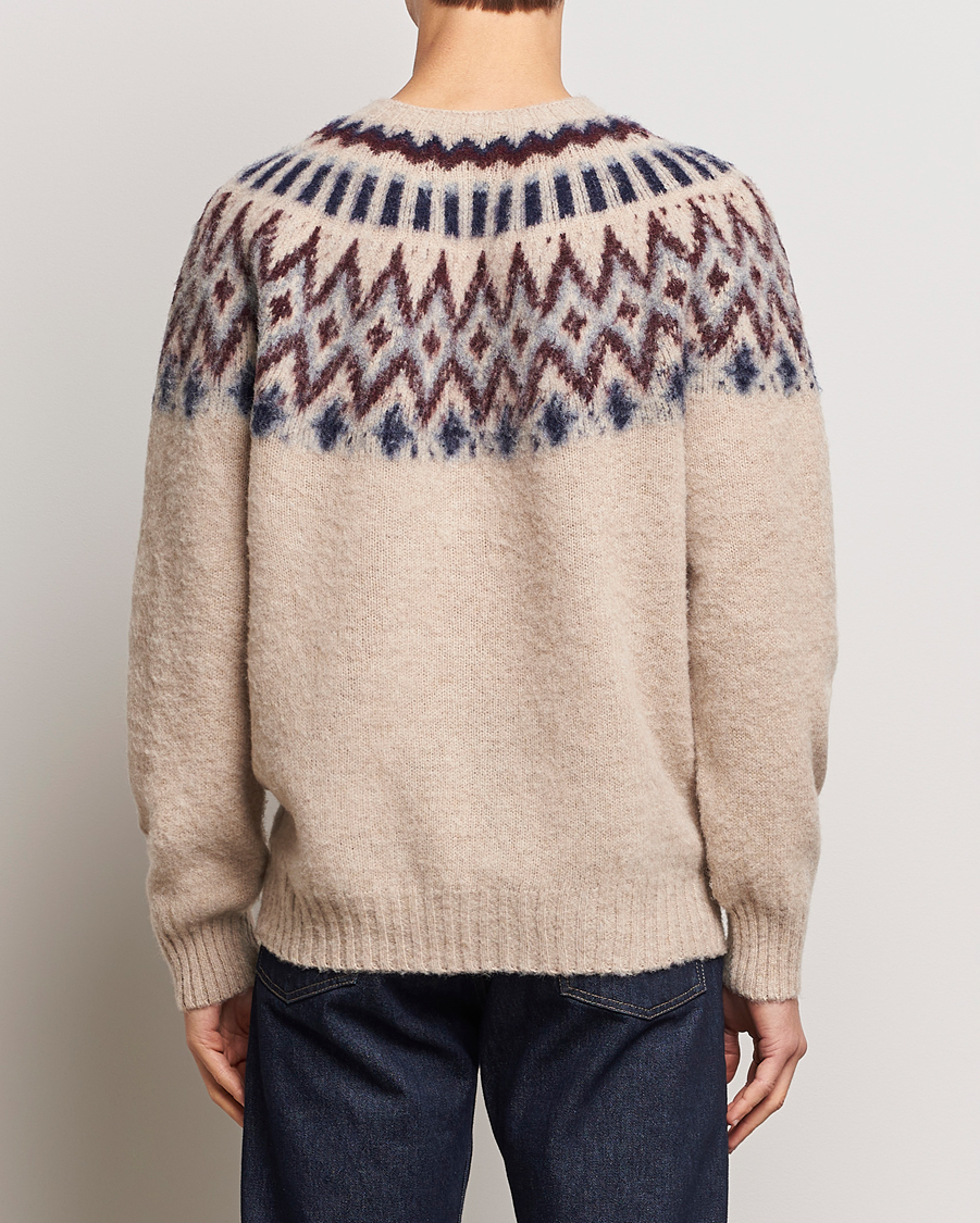 Herren | Pullover | Howlin' | Brushed Wool Fair Isle Crew Sweater Biscuit